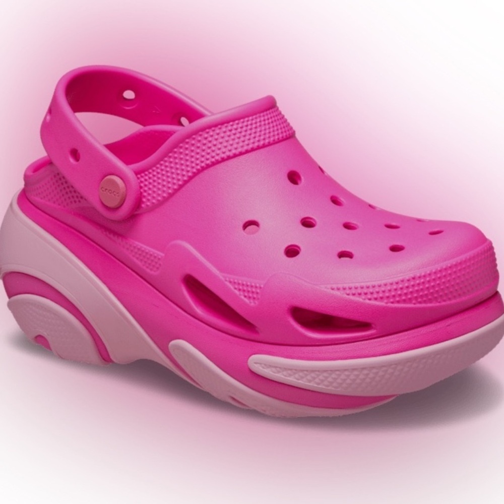 Crocs Bubble Crush Clog size W8 NWT Hot Pink Platform​​ - Picture 4 of 4